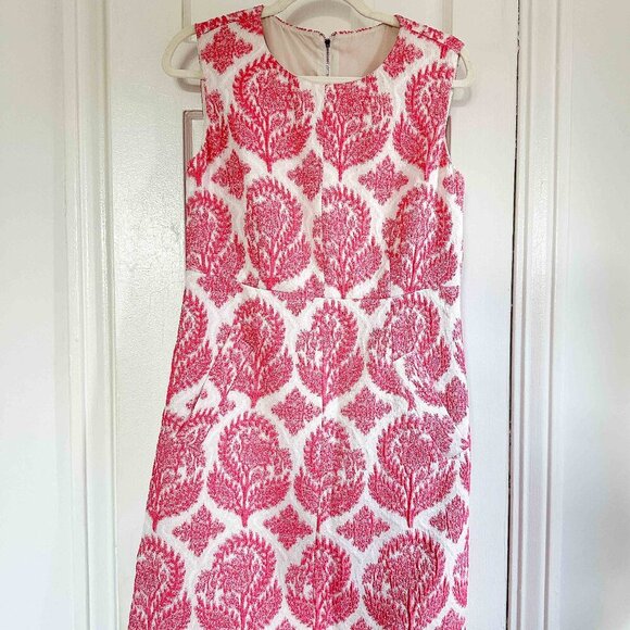 Diane Von Furstenburg Carpreena Mini Coral Floral Stamp tulip dress size 8 - Picture 3 of 6